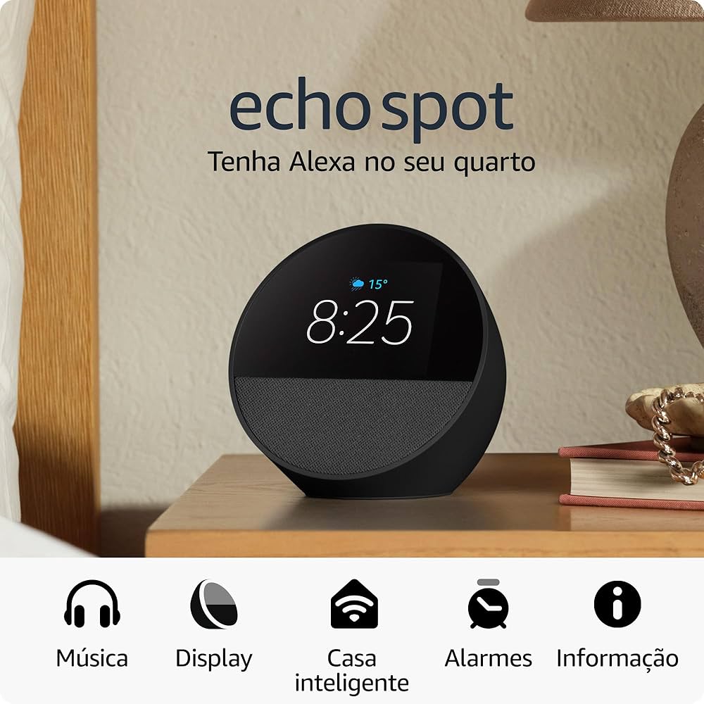 Amazon Echo Spot ブラック Echo Spot com Alexa (Geração mais recente) | Despertador